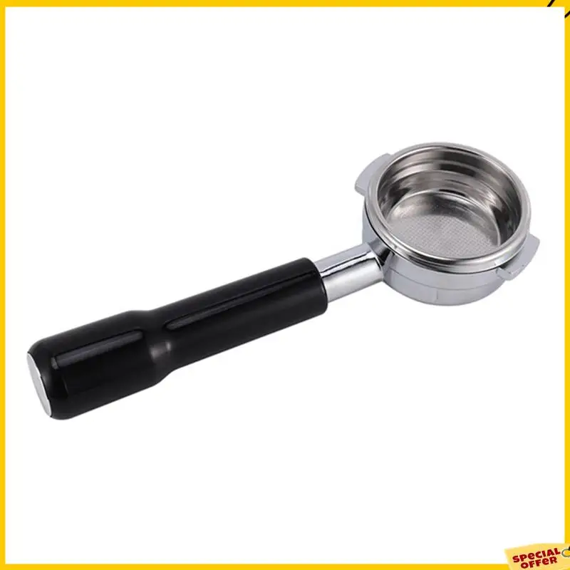 Portafiltro de café expreso profesional de acero inoxidable sin fondo A24P 2X 58MM con cesta de filtro de tazas individuales y dobles