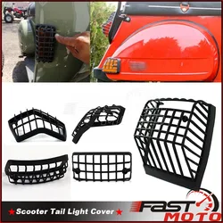 Motorcycle Scooter Front & Rear Turn Signal Indicator Grille Cover + Tail Brake Lights Mesh Guard for T5 Classic PX VSX VNX LML