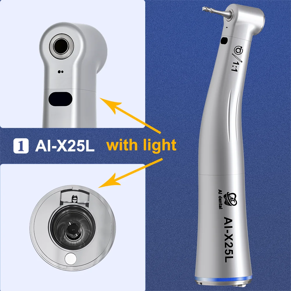 Tandheelkundige lage snelheid handstuk contrahoek met glasvezel AI X-serie X95L/X25L/X15L/X65L
