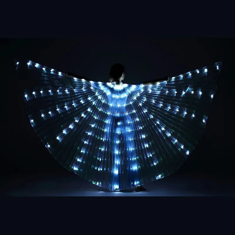 LED Butterfly Wings Belly Dance Women Performance Fluorescent Butterfly Isis Wings Bellydance Carnival Led Costumes