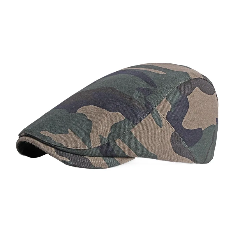 

Spring And Summer New Men's Peaked Cap Korean Style Camouflage Casual Advance Hats British Retro Beret Women's Adjustable