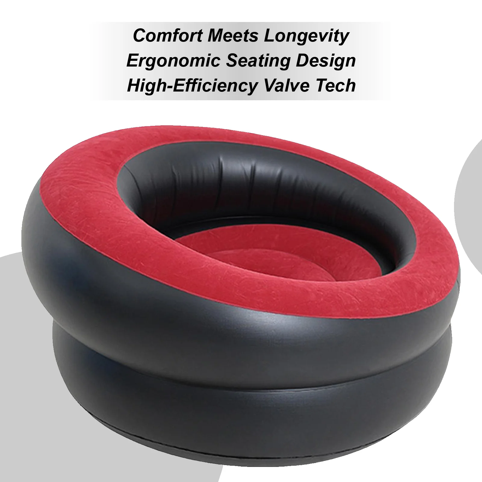 

Inflatable Sofa Chair Blow Up Chairs Lazy Sofa Textured Flocking Camping Furniture For Movie Night Bedroom Living Room Dorms