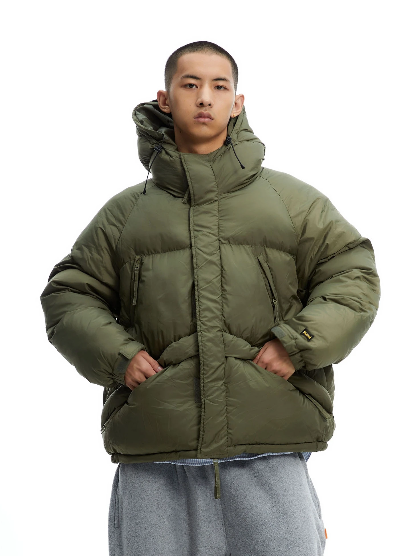RADIUM Men's Autumn Winter Thiened Cotton Jaet Warmth Functional N3B Mountain System Workwear Hooded Tee-Proof Windbreaker