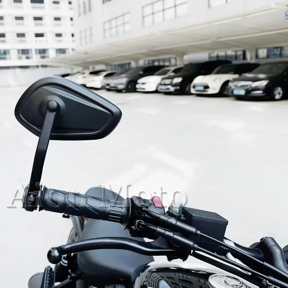 22mm CNC Motorcycle Handlebar Mirror - Universal Fit Aluminum Alloy Bar End Rearview Mirror for Custom Bike Modification