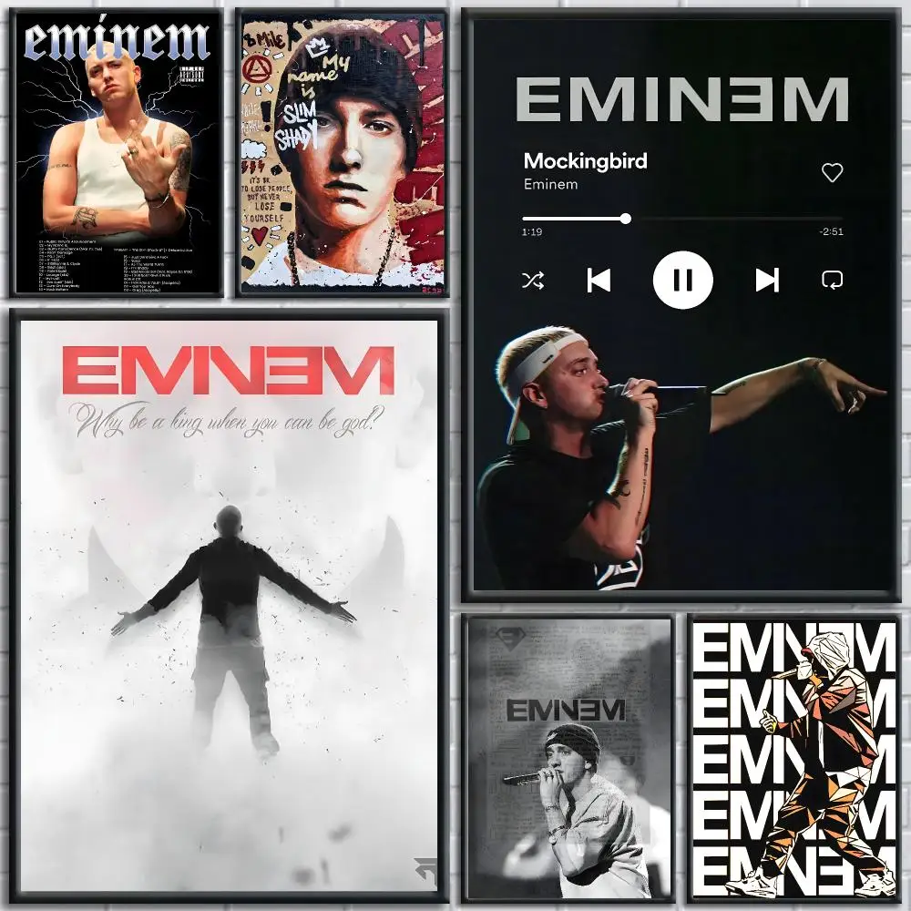Iconic Rapper E-EminemS Poster HD Self-Adhesive No Residue After Removal Ideal for All Kinds of Wall Decor