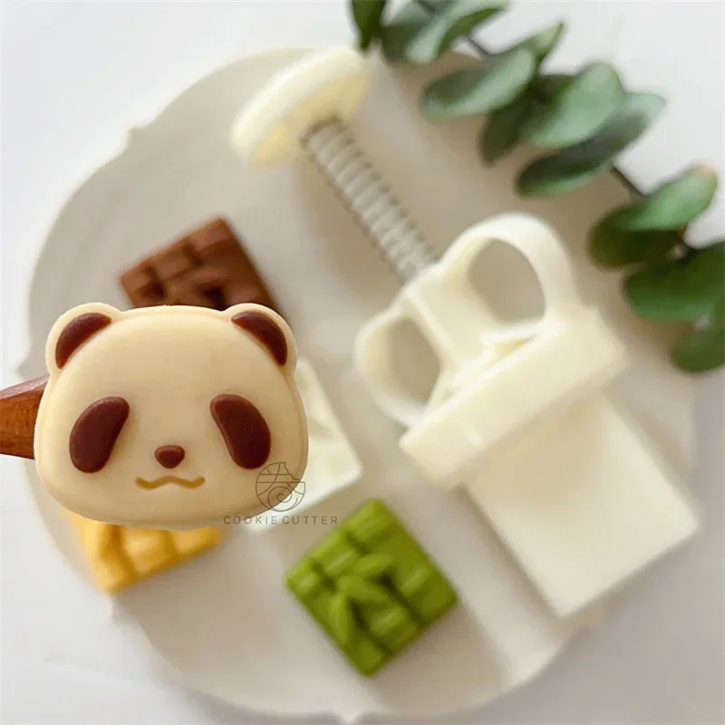 20g30g Mini Panda Bamboo Moon Cake Mold Cartoon Mung Bean Mooncake Mold Mid-Autumn Festival Hand Press Pastry Cake Mold