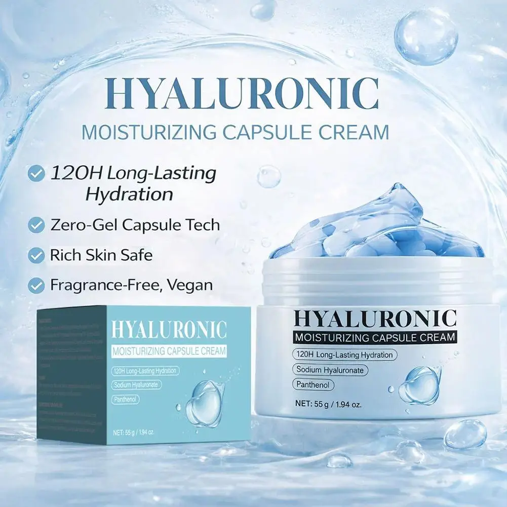 Hyaluronic Acid Capsule Cream Deep Nighttime Hydration Soothe Parched Skin Overnight For Sensitive Skin Profiles During