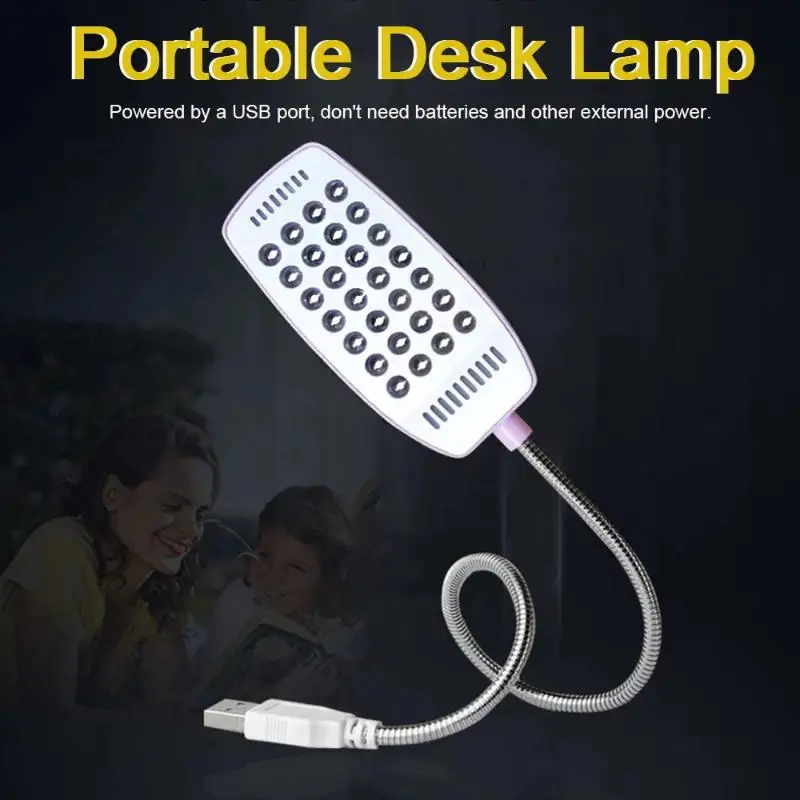Interruptor USB de 4 colores, luz LED de 28LED, lámpara de Metal Flexible, tubo, luces de lectura de libros para muebles de portátil, elementos esenciales superbrillantes