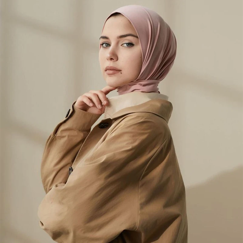 Mode Muslimischen Hijab Caps Solide Underscarf Frauen Schleier Modale Baumwolle Hijab Muslimischen Schal Turbane Kopf frauen Hijabs Hut Islamischen – Detail 8