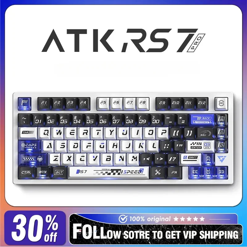 

Клавиатура ATK RS7 Pro RGB с магнитной осью, проводная, алюминиевая, 8k, VALORANT, ПК, аксессуары для киберспорта, игровая клавиатура, подарки на заказ