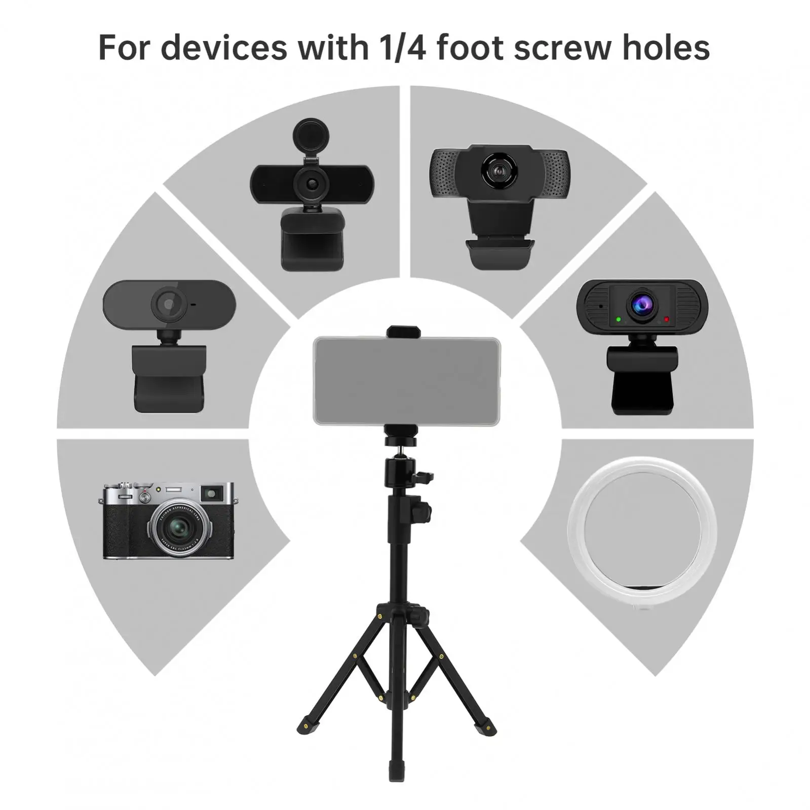 Trípode para cámara web con rosca de 1/4 ", soporte extensible para escritorio para cámara web C920 C922 C930e C920S C920 C615 C960 C920x