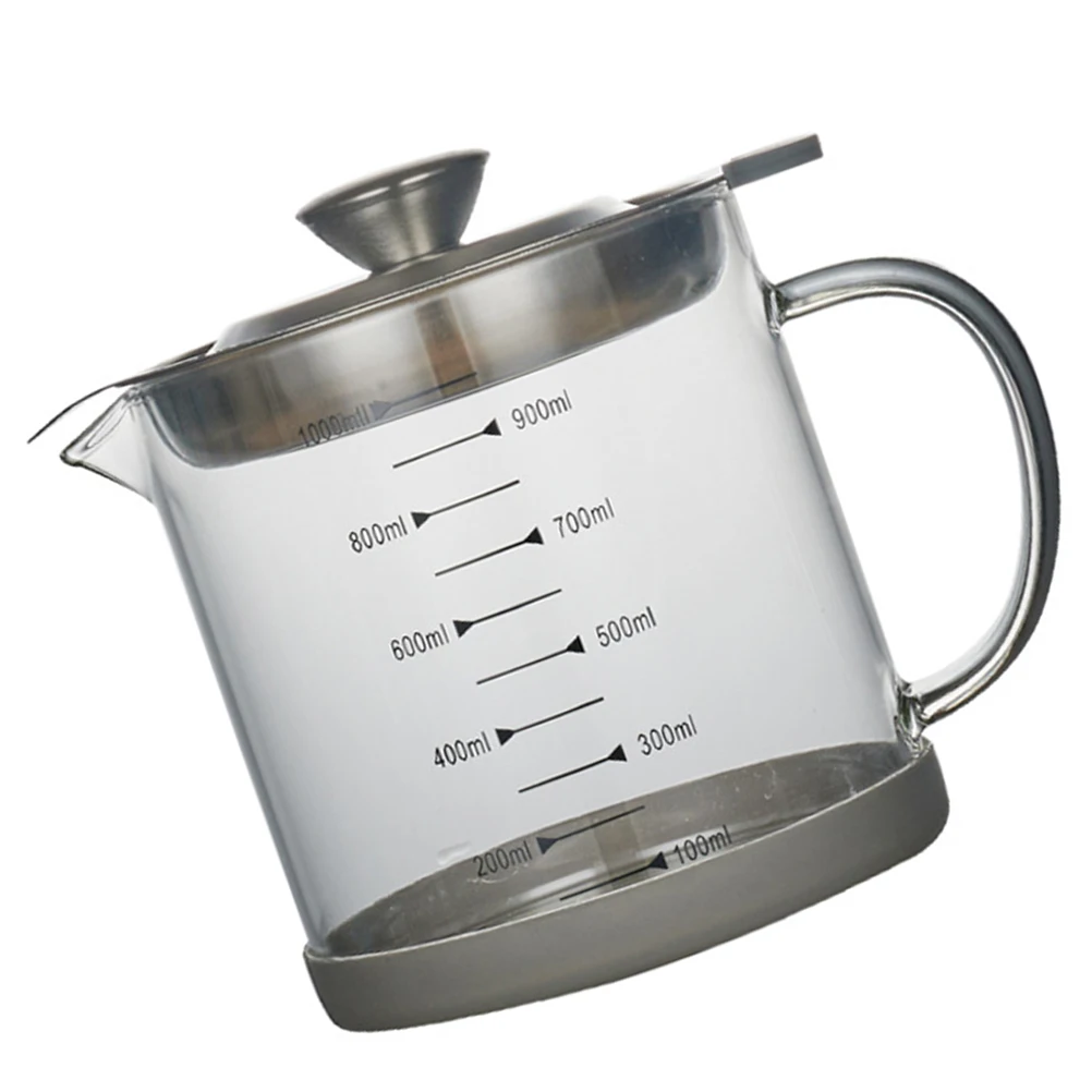 

1000Ml Oil Strainer Pot Fine Mesh Filter Stainless Steel Grease Can for Kitchen Oil Filtration and Storage Bacon Fat Container