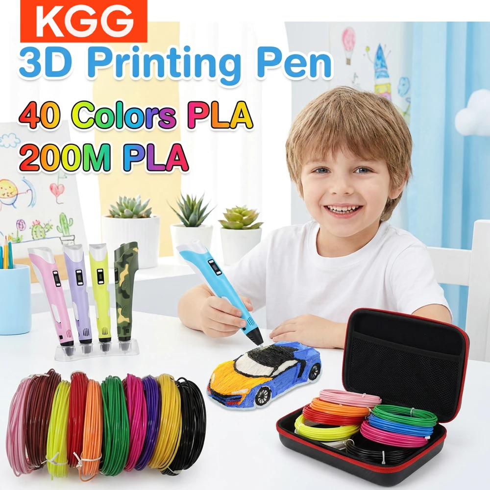 3D Printing Pen Drawing With LCD Screen Compatible Pen Safe PLA Filament DIY Art Painting Tool for Children Birthday Gift Kids