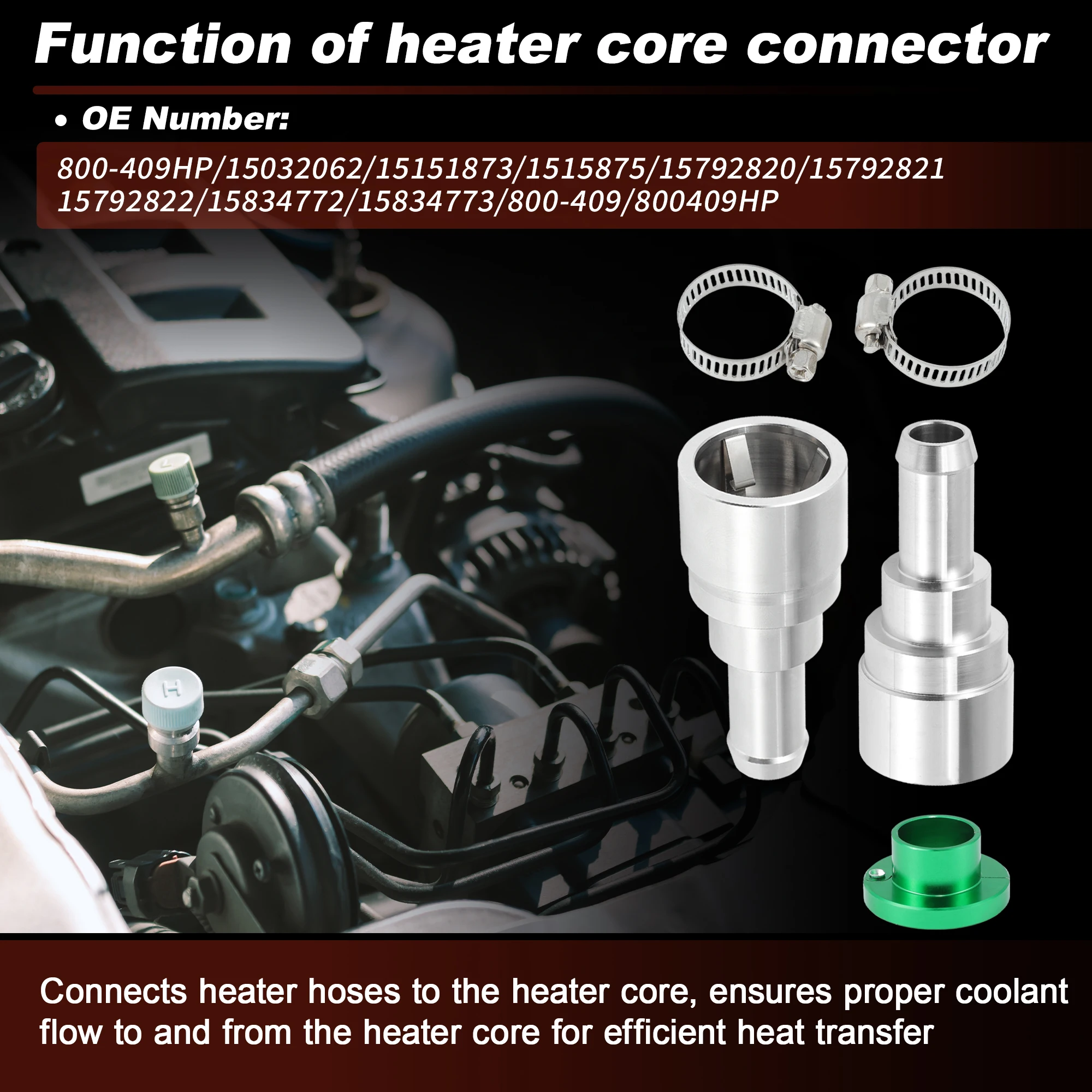 UXCELL 800-409HP HVAC Heater Hose Connector for Ford for GMC for Chevrolet 3/4 Tube