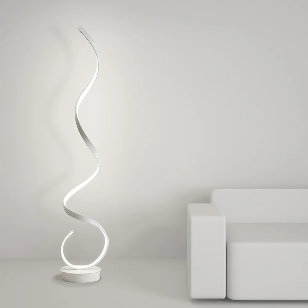 LED Living Room Spiral Floor Lamp,White