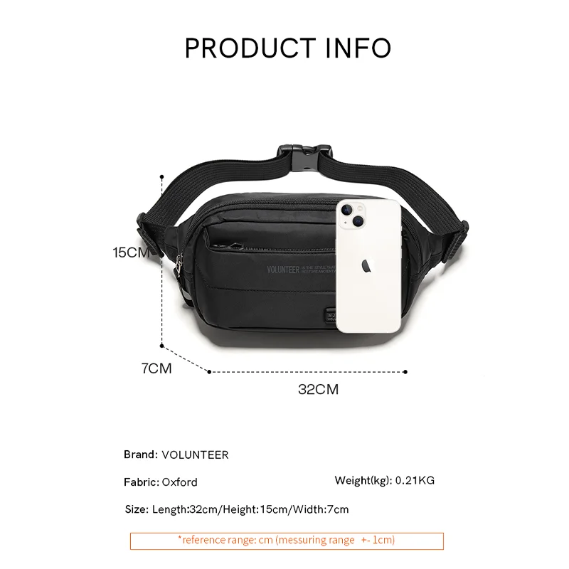 남성용 자원 봉사 허리 가방 2023 새로운 세련된 멀티 포켓 캐주얼 빈티지 전화 솔리드 방수 통근자 크로스 바디 백 1713-09