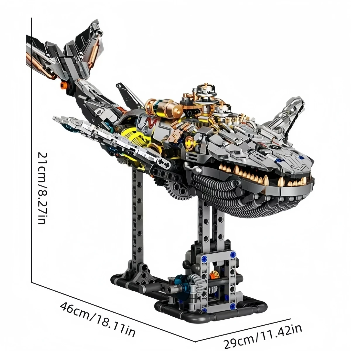 1388 PCS MOC Mechanical Whale Building Block Kit Ocean Animal Model STEM Educational DIY Toy for Kids Gift