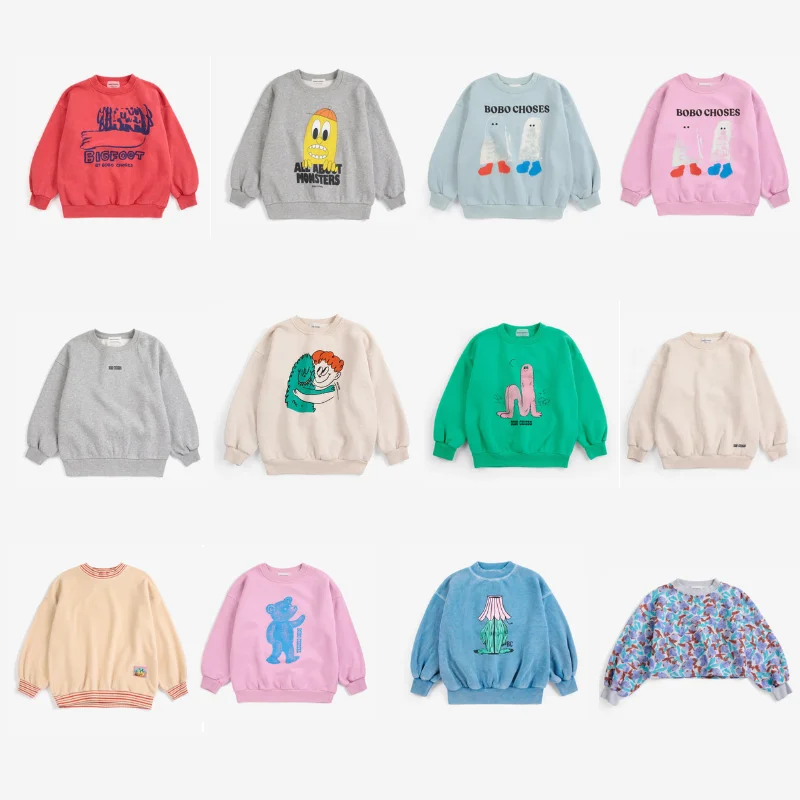 2026 Autumn/Winter New Style BC Children's Cartoon Soft Fleece Pullover Sweater Boys and Girls Printed Sweater
