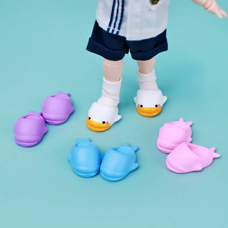 Colorful OB11 Doll Duck Shoes Animal Fish Lovely Doll Accessories Rubber Toy 1/12 Doll Shark Shoes Birthday Gift