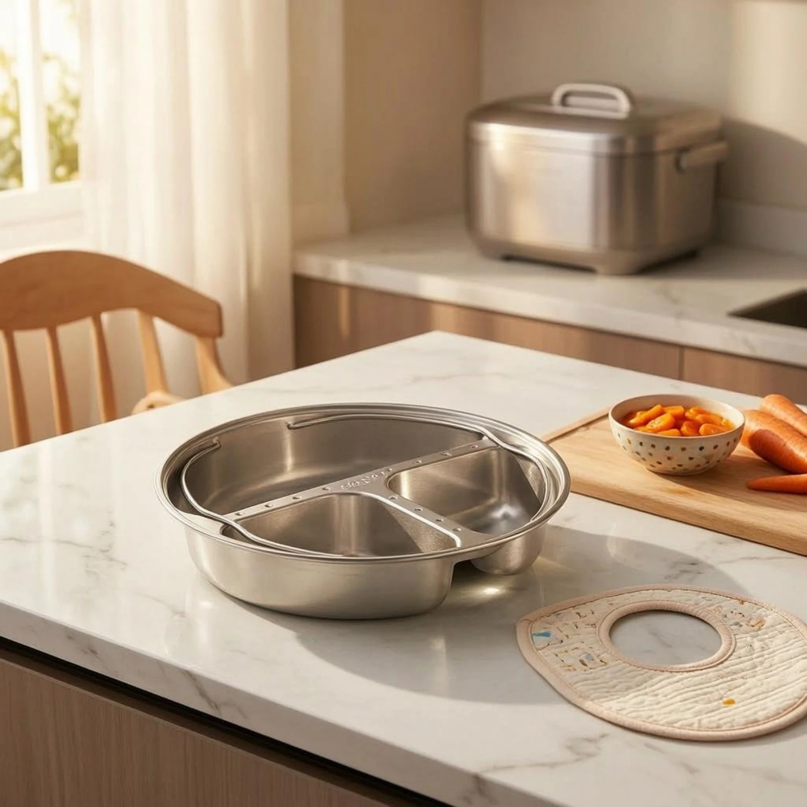 Rice Cooker Steam Tray Raised Rim Stainless Steel Steam Tray Rice Cooker Steamer Insert Polished Silver