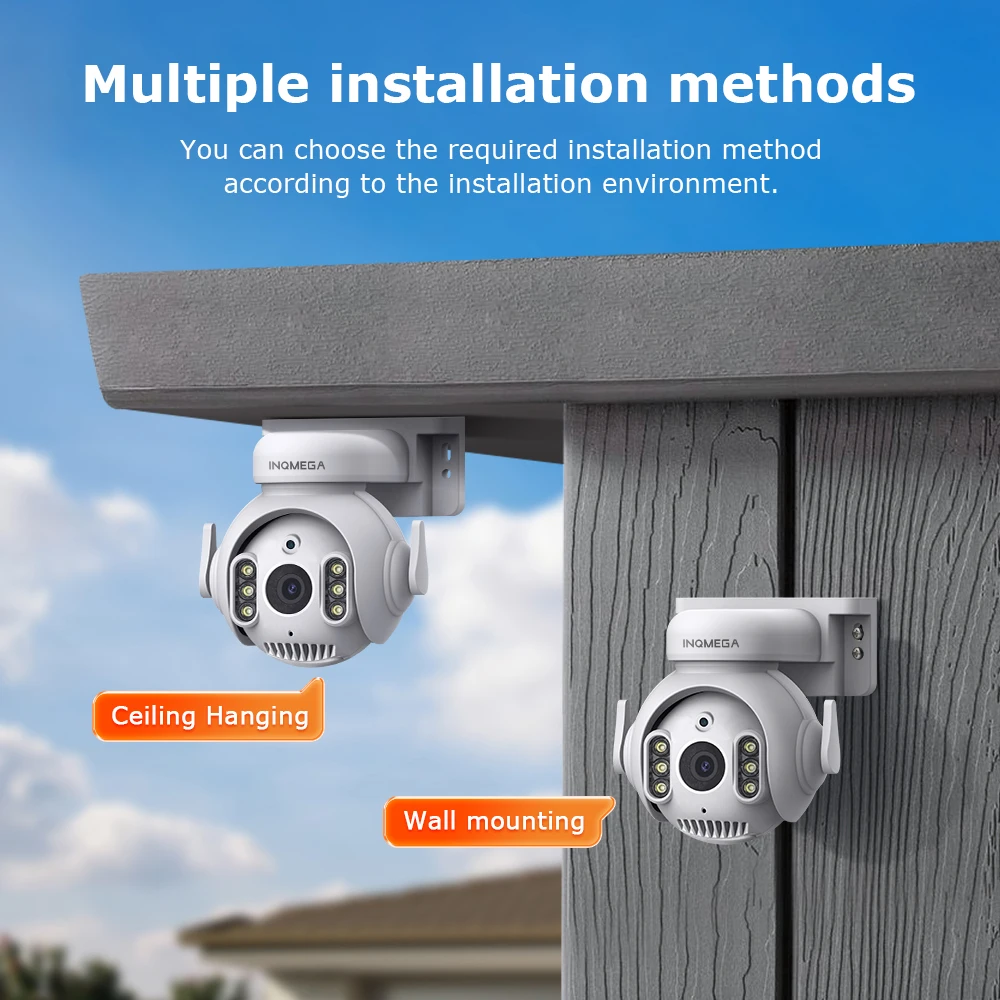 INQMEGA 5MP TUYA Smart Camera Security Home Surveillance Camera with 2.4G WiFi 2-Way Audio Full Color Night Vision Waterproof