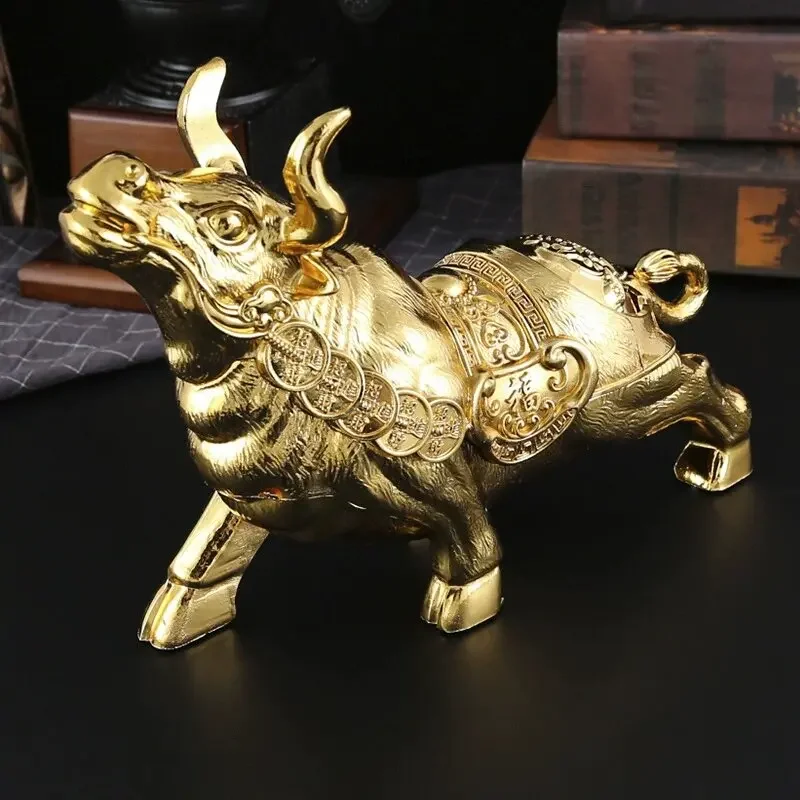 creative bull metal Ashtray with lids golden smoking accessories cigarette ashtray for desktop decoration