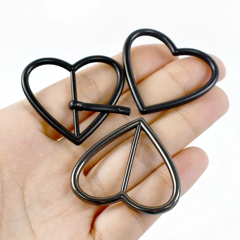 5/10Pcs 20/25/30/35/40mm Metal Buckles Heart Ring Belt Buckle Bag Strap Tri-Glide Sliders Webbing Pin Clasp Shoe Hook Accessory