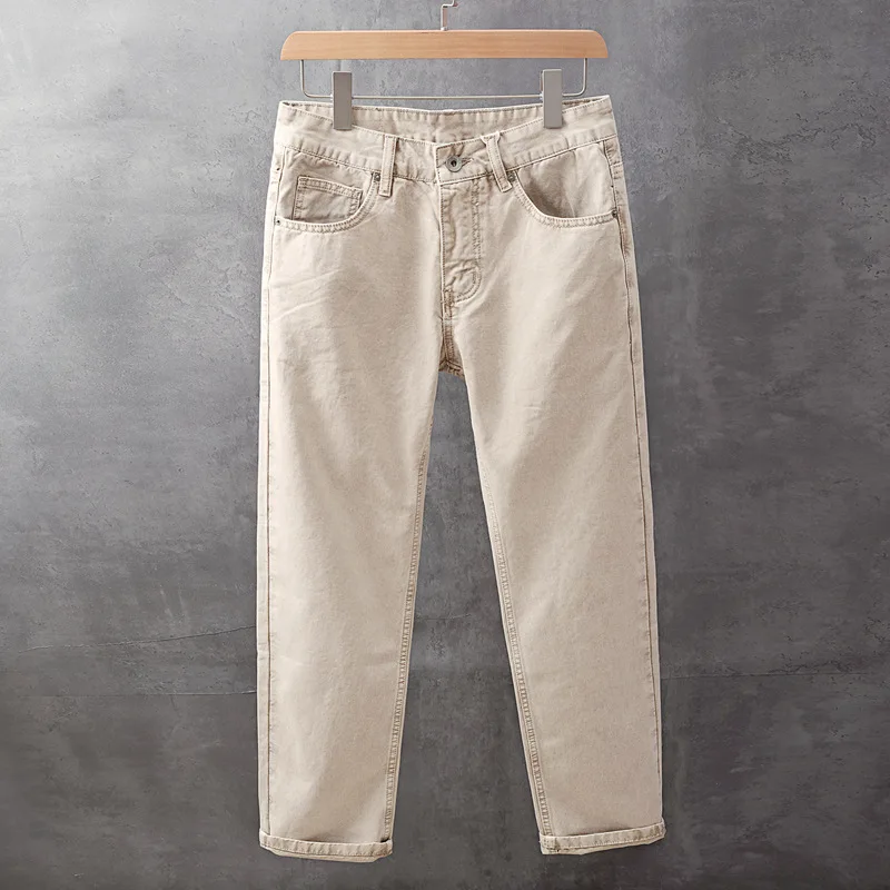

Spring and Autumn New Solid Color Men's Cowboy Pants Loose Straight Tube American Street Wide Leg Pants