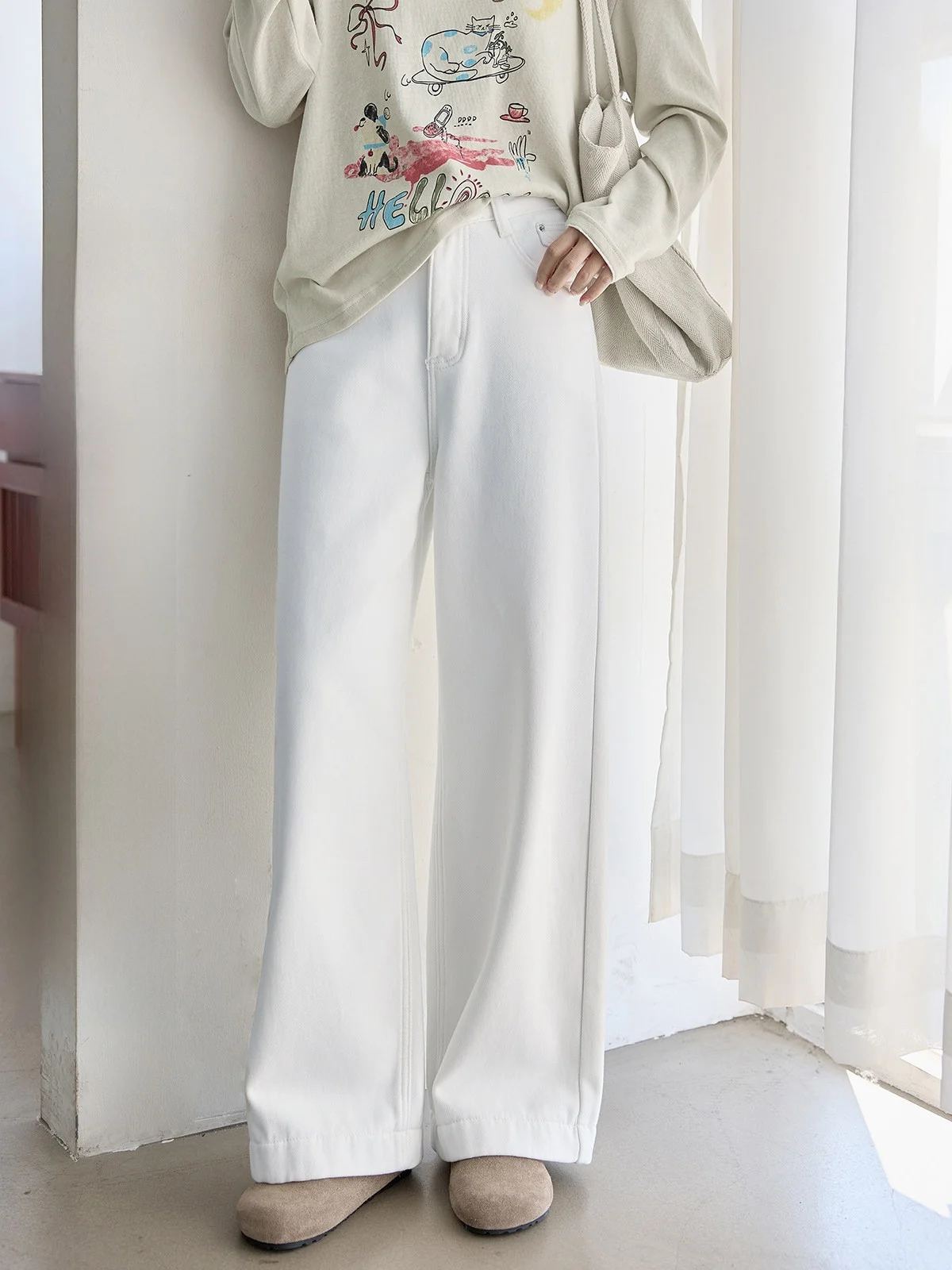 

Женские джинсы с высокой талией, утепленные, прямого кроя, длинные брюки, зимние, повседневные, водоотталкивающие, серия HUIXI