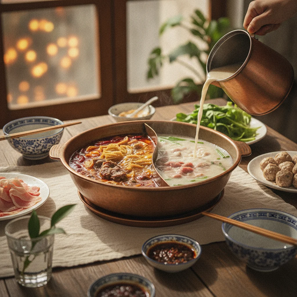Hot Pot with Divider Induction Compatible Divided Hot Pot Divided Stockpot 3-Ply Cookware Leakproof for Families