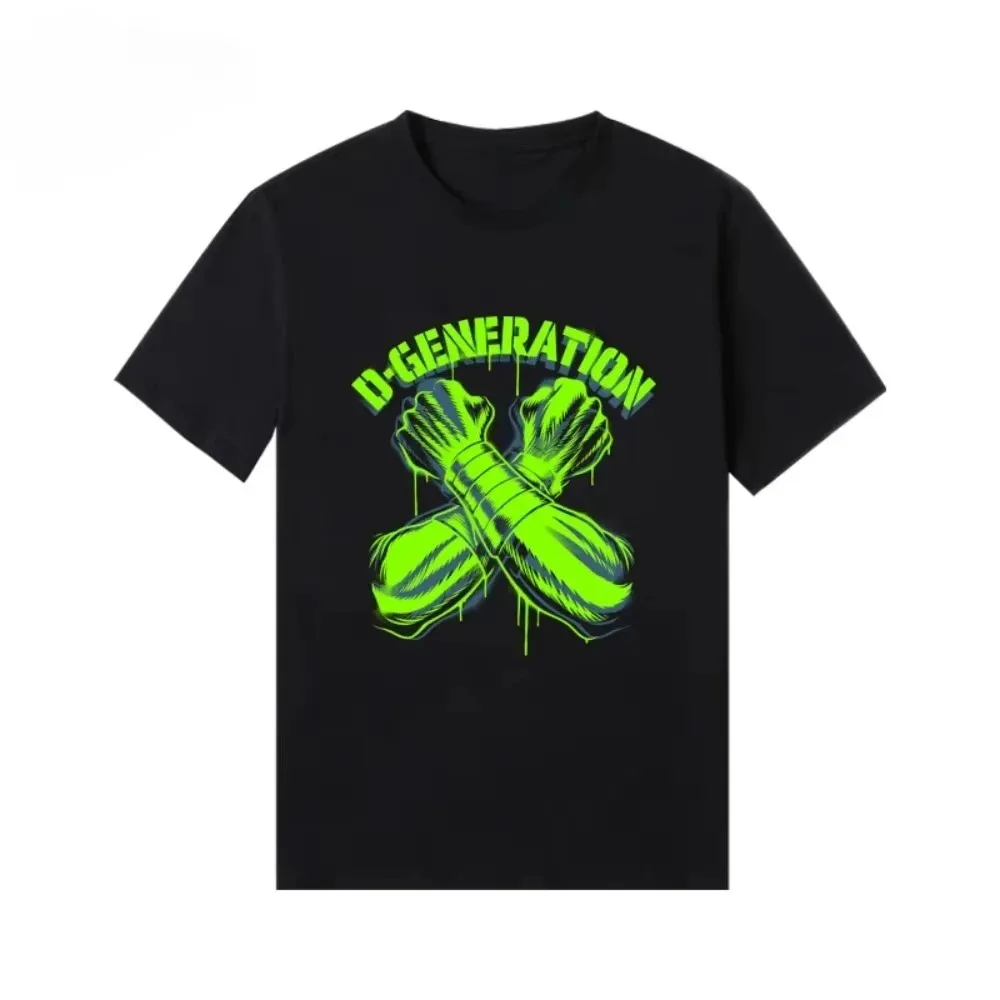 WWE Amerikanische Modemarke 2025, Sommer, neue DX-Kombination, kurzärmeliges bedrucktes T-Shirt, lockeres lässiges T-Shirt