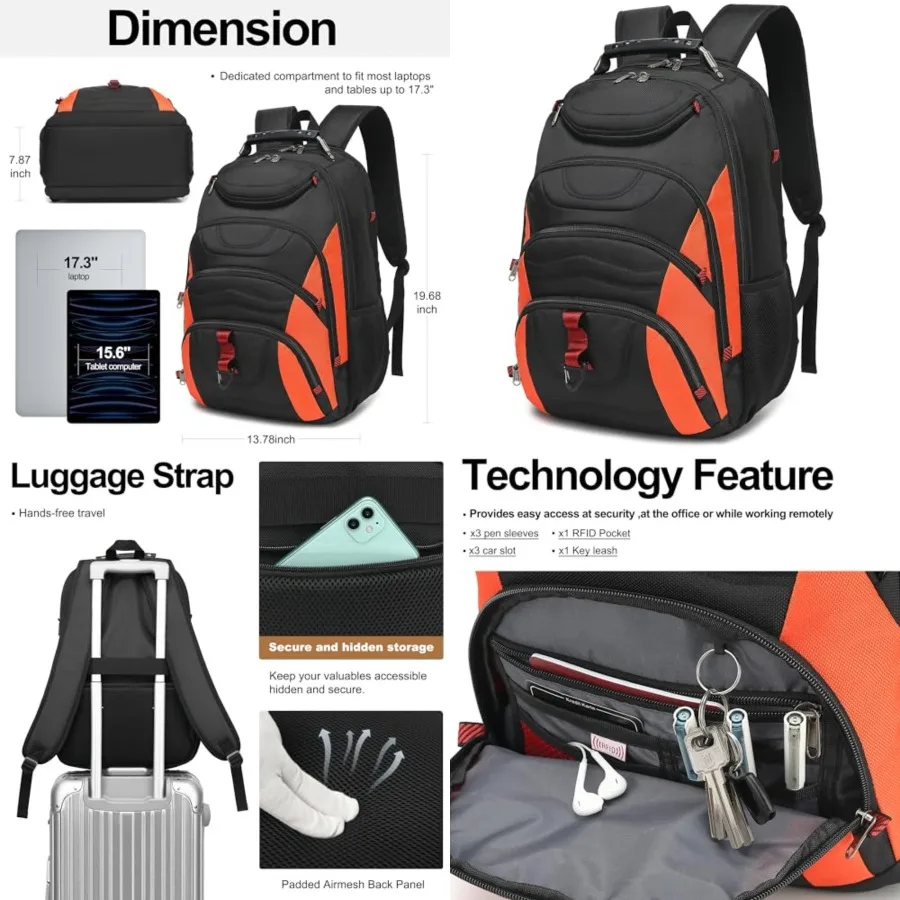 

Laptop Backpack for men, inch Laptop Bag with USB Port, Waterproof Travel Work Backpack Purse, Anti-Theft Teacher Nurse Doctor