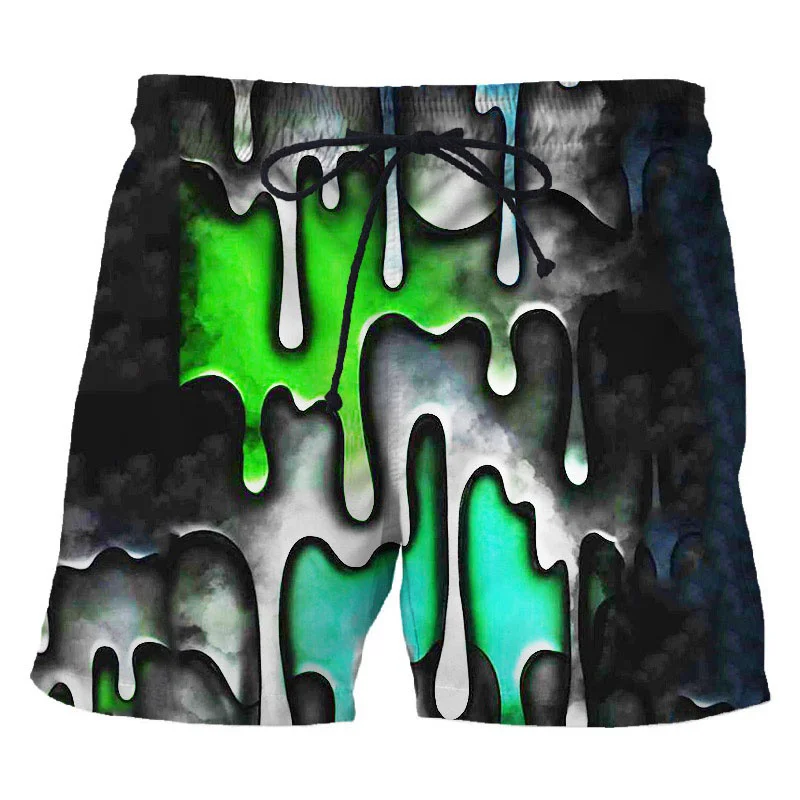 

Vintage Fluid 3D Print Beach Shorts Men Women Fashion Oversized Surfing Board Sport Pants Swimsuits Trunks Kid Clothing