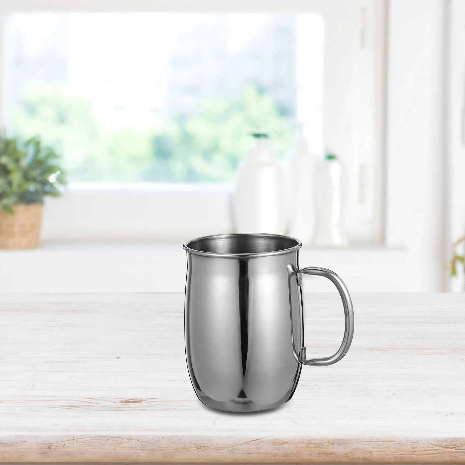 

Stainless Steel Mug 1000 Ml Large Capacity Silver Drinking Mugs Ergonomic Handle Coffee Tea Water Cups