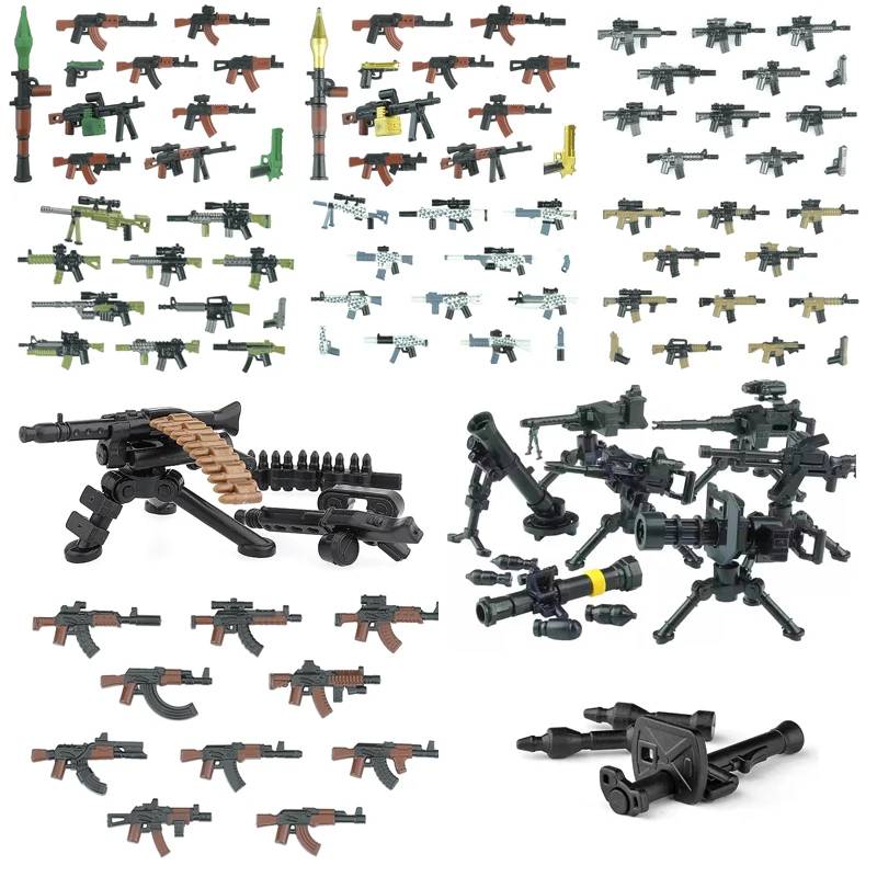 

Modern Special Forces Figures Military Weapons Building Blocks Army Soldier City Police Multicolour AK Accessories Bricks Toys