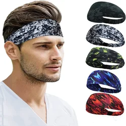 Banda para el sudor deportiva Unisex para hombre y mujer, diadema estampada transpirable para gimnasio, correr, tenis, diadema de alta elasticidad para deportes al aire libre