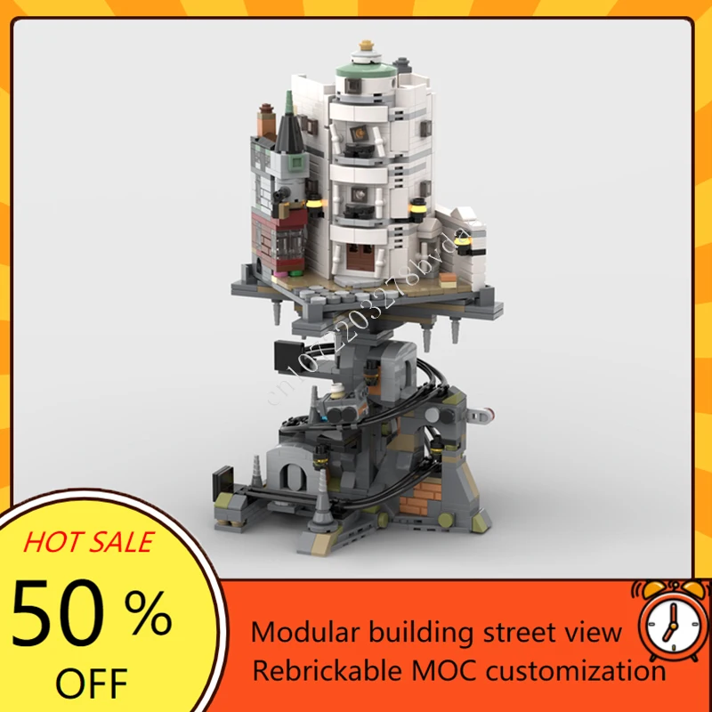 1196PCS Mini Gringotts Bank และ Mine Modular MOC Creative street view ชุดบล็อกอาคารสถาปัตยกรรม DIY ประกอบของเล่นของขวัญ