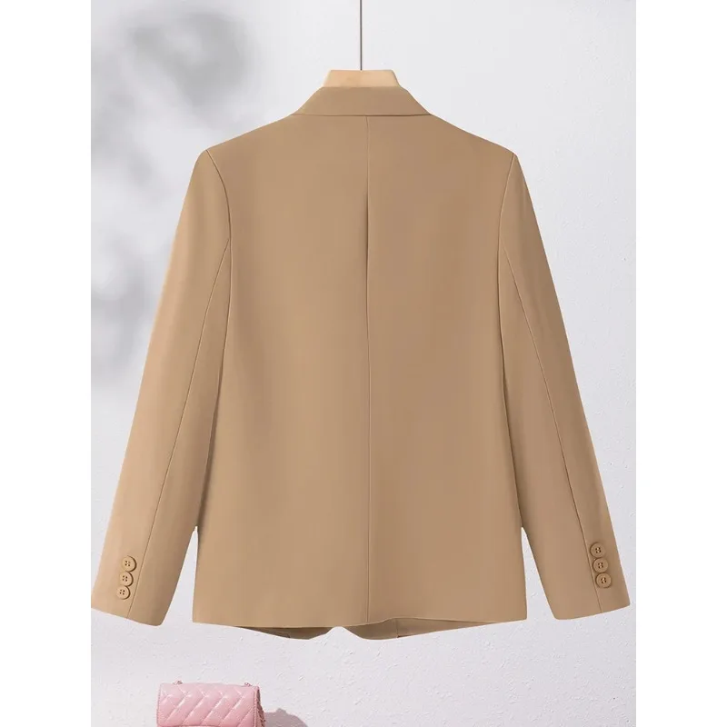 Blazer à simple boutonnage à manches longues pour femmes, veste rose élégante pour dames de bureau, vêtements de travail, manteau formel pour l'automne et l'hiver