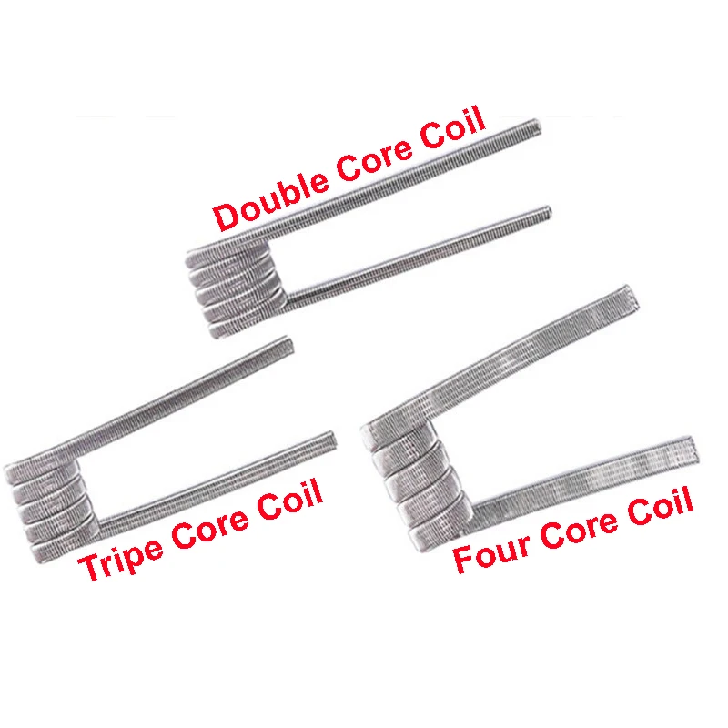 100pcs Ni80 Prebuilt Coil Fused Clapton Double Tripe Four Core Heating Coils 3.0mm