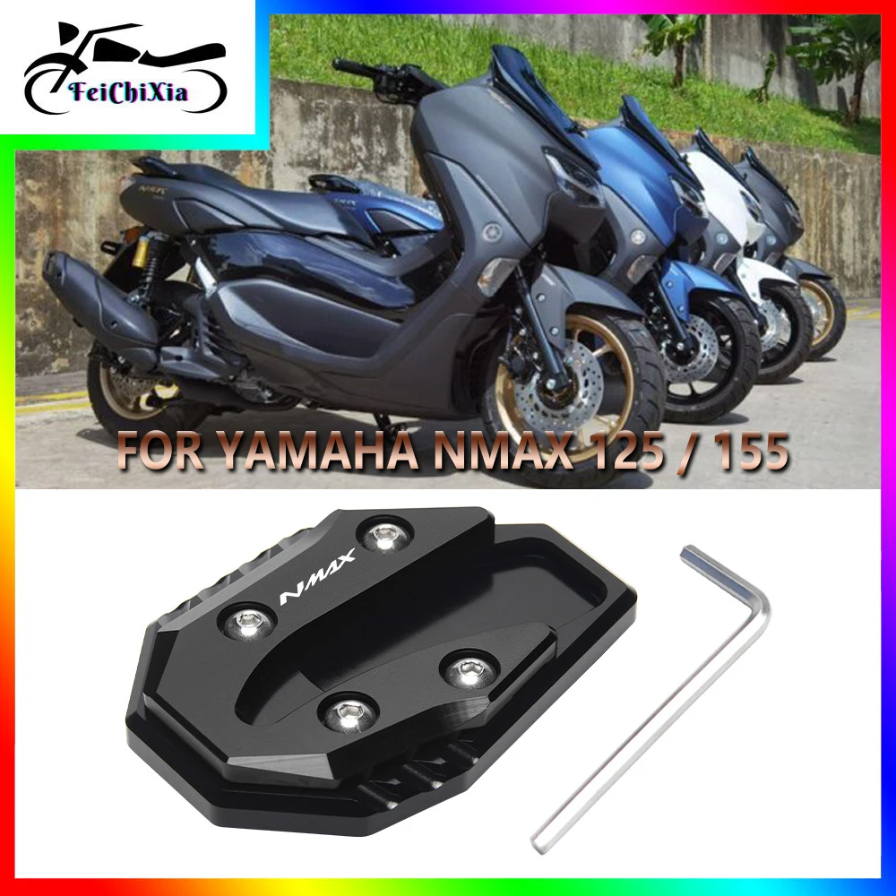 

Motorcycle Side Parking Rack Support Plate Extension Pad Kickstand For YAMAHA N-MAX 155 NMAX 125 Accessories Side Foot Stand Pad