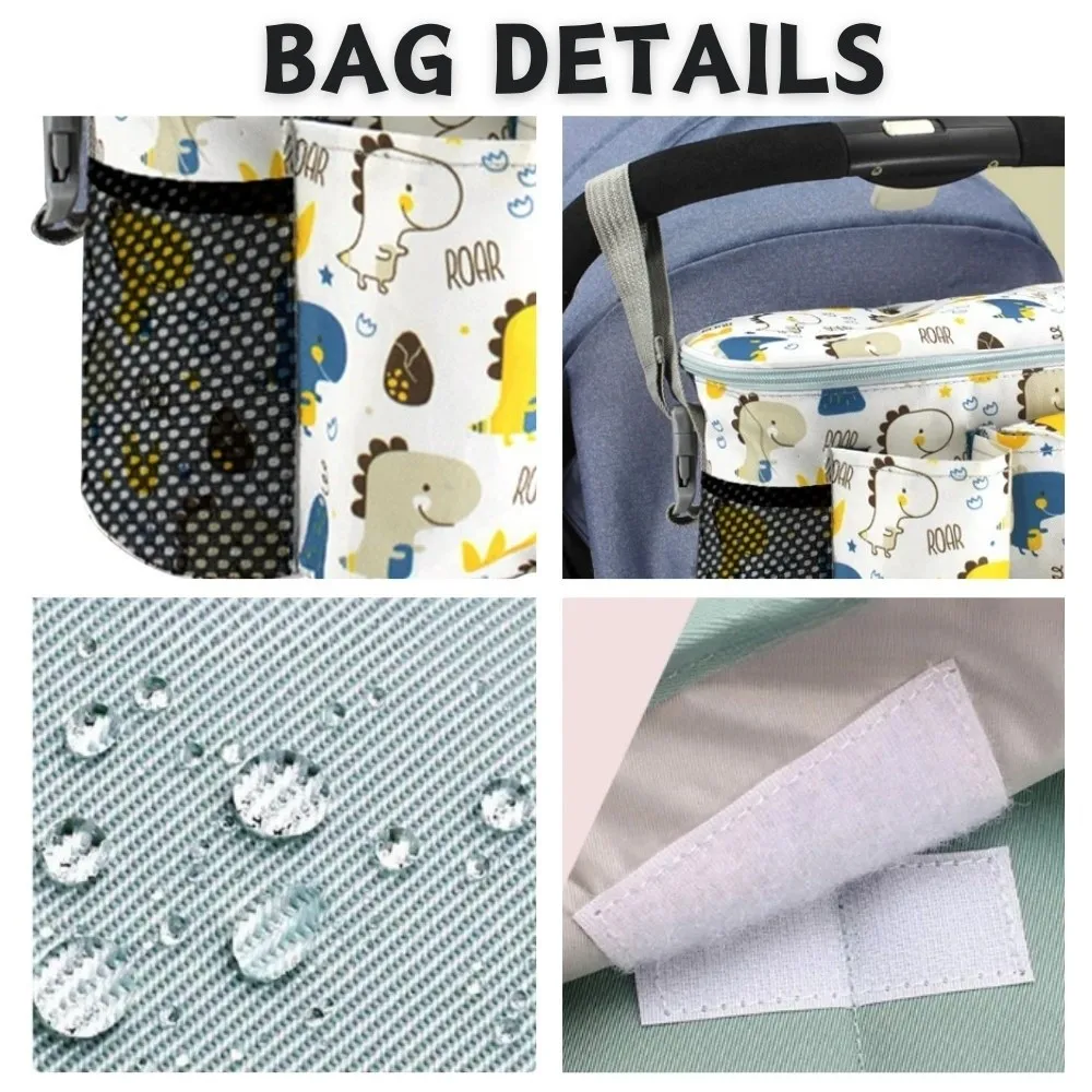

Oxford cloth Baby Stroller Bag Printed Large Capacity Cartoon Stroller Organizer Multi-functional Stroller Accessories