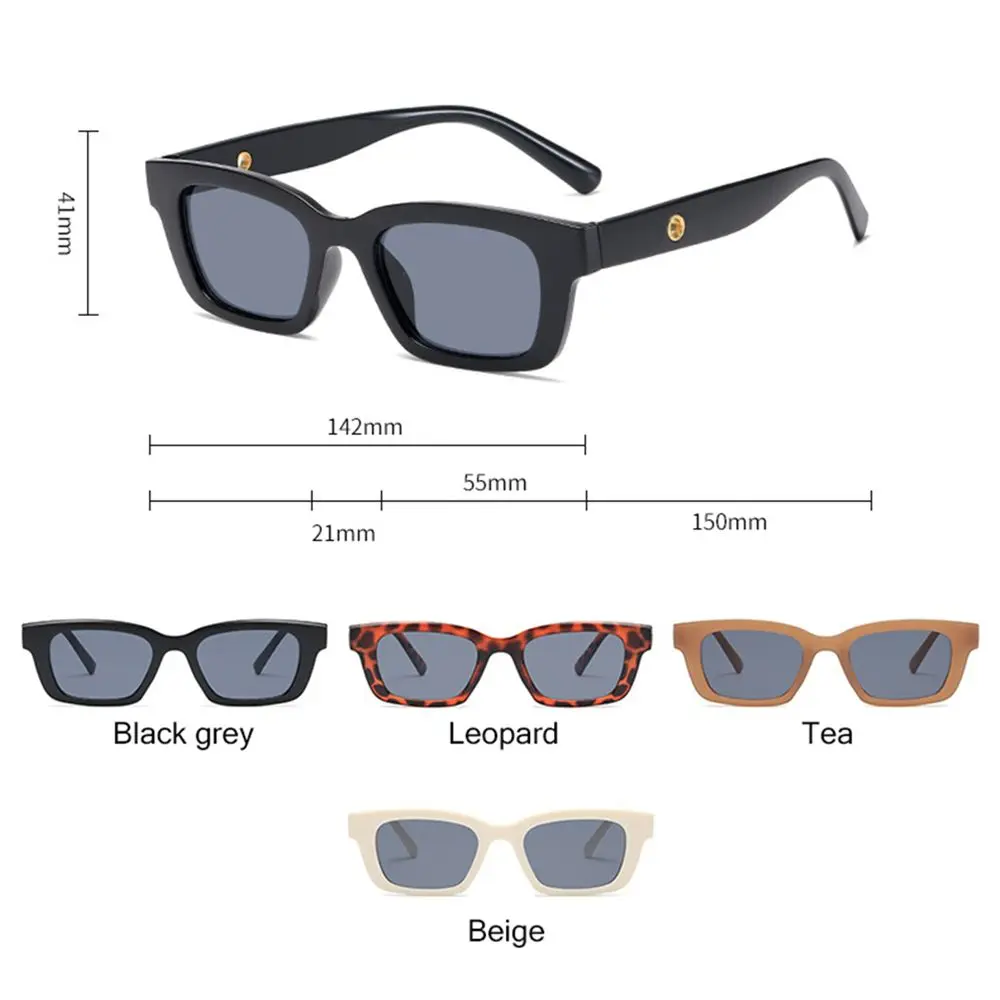 Lunettes de soleil rectangulaires de protection UV400 pour femmes, lunettes de soleil à monture carrée, style vintage, lunettes pour dames