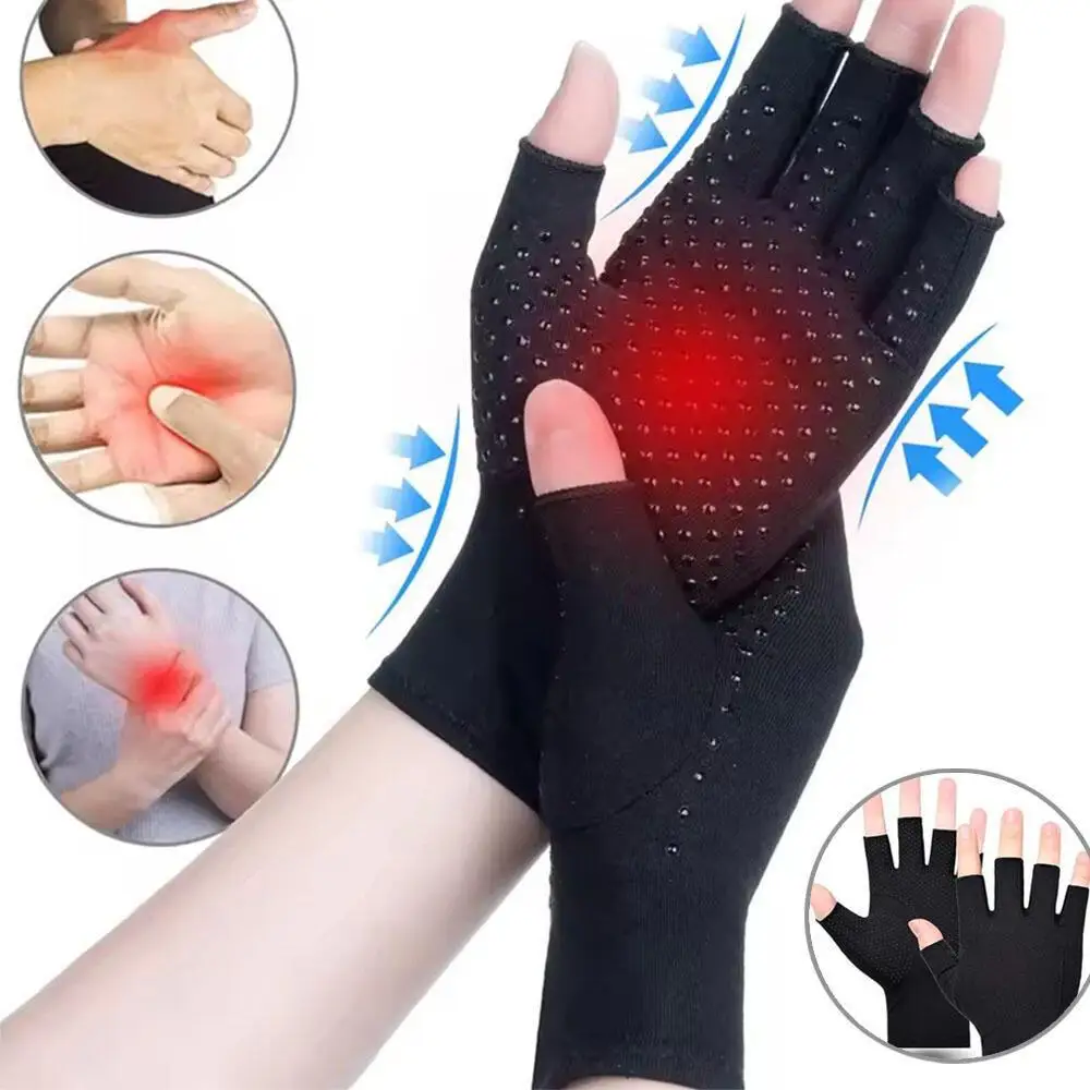 1 쌍 안티 관절염 건강 압축 치료 장갑 류마티스 손 통증 손목 받침대 스포츠 장갑 여성용 남성용, 손목 터널