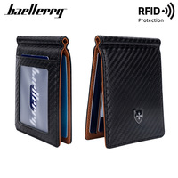 Men Slim Minimalist Money Clip Wallet RFID Blocking Card Wallet Mens Front Pocket Credit Card Holder Bifold Carbon Fiber Wallet