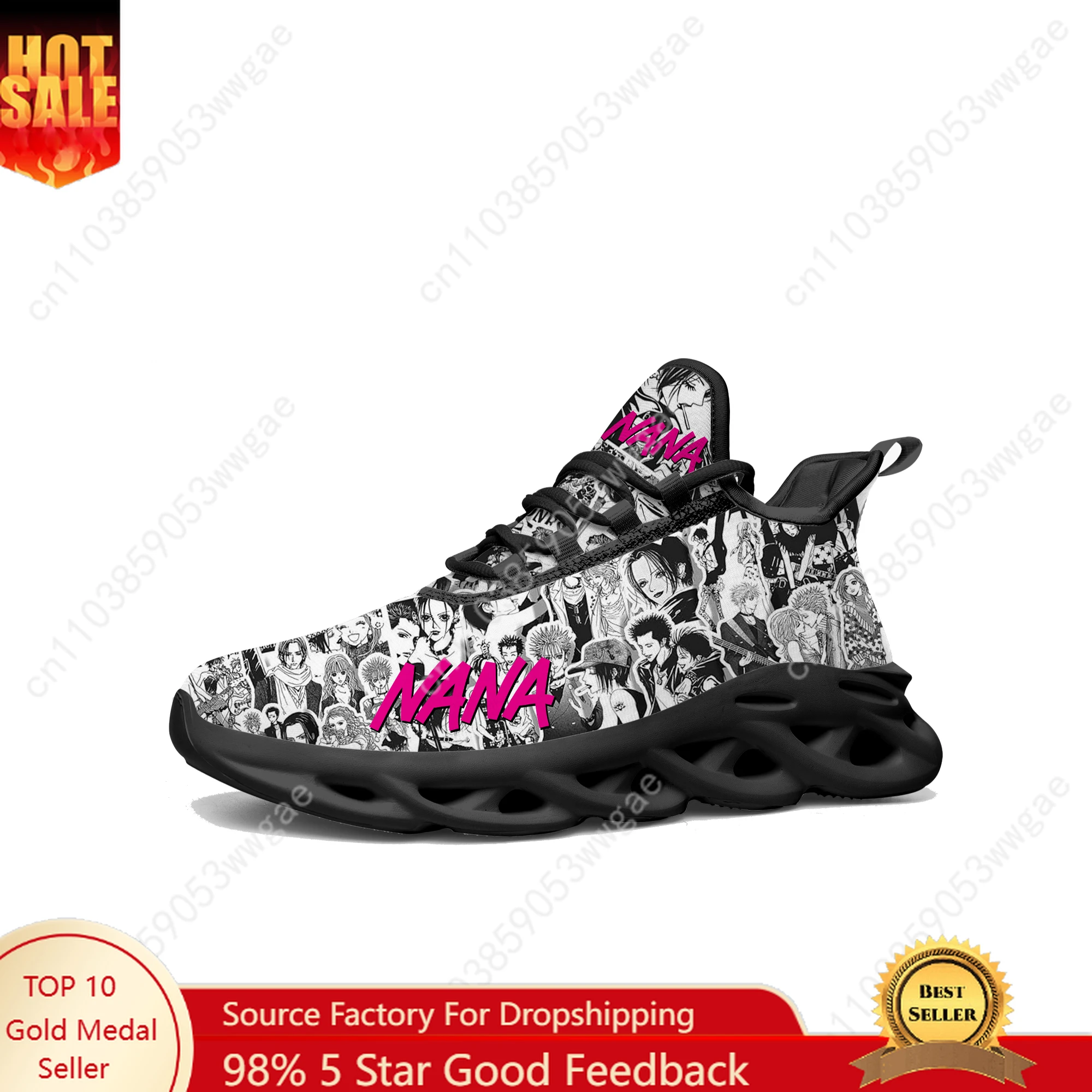 

NANA Lace Mesh Shoes Flat Sneaker Man Women Sport Running Shoes Sport Sneakers Comfortable Fashion Cartoon Personalized Footwear