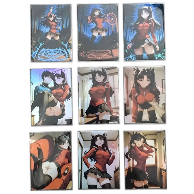 

9 шт./компл. сексуальные карты аниме приключенческие игры Fate/stay Night Tohsaka Rin ACG Goddess телесные карты 18+ игрушки для взрослых подарочная коллекционная карта