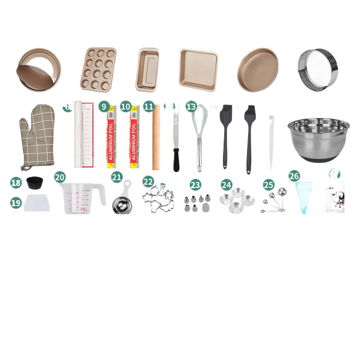 

*Novice Chiffon Cake Mold Baking Tool Set Household Pizza Baking Pan Cookies Bread Oven Baking Set