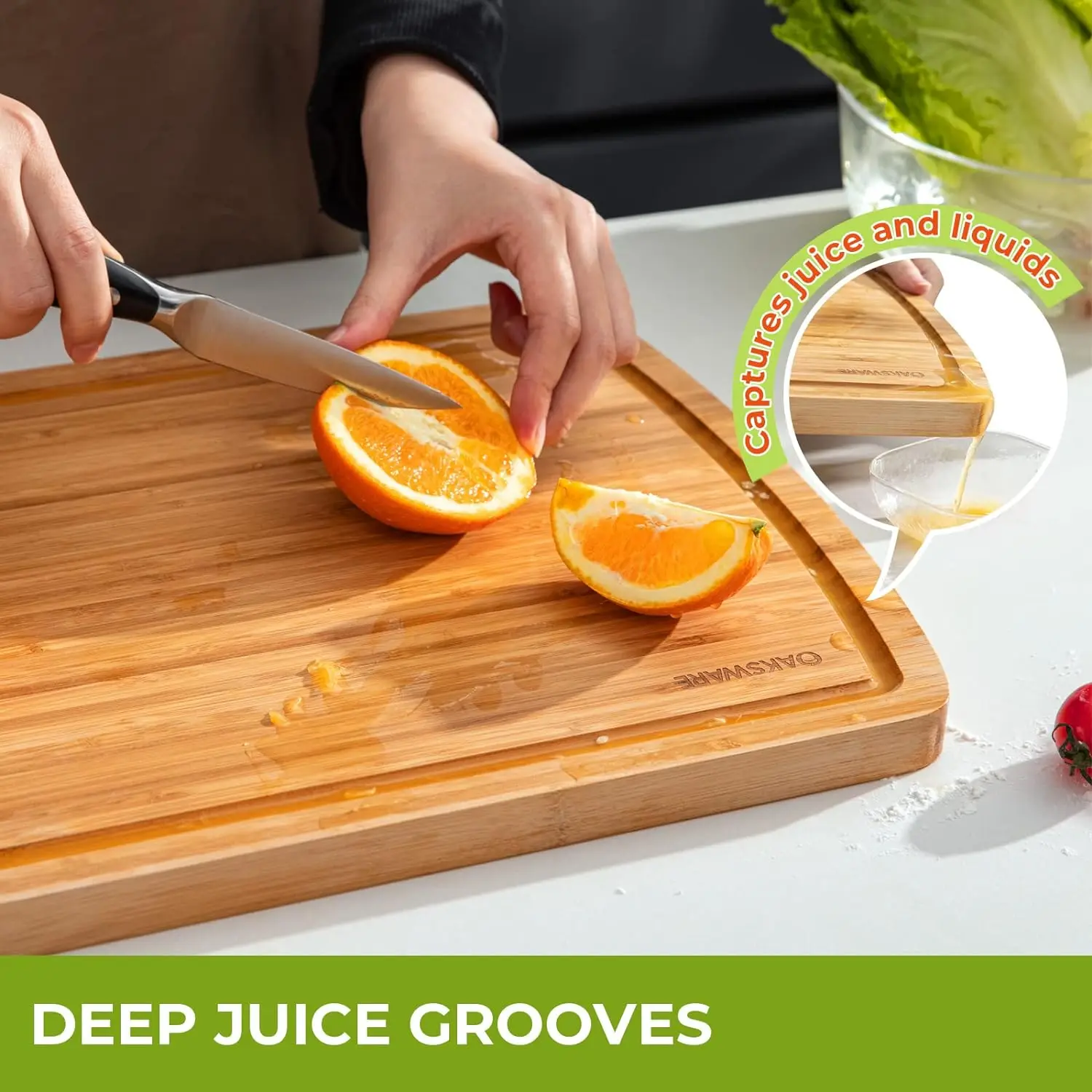 30 x 20 Inch XXXL Bamboo Cutting Board Kitchen Chopping Boards with Juice Groove for Meat Cheese Fruit & Vegetables- Alpin