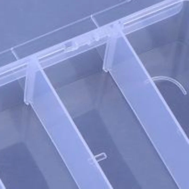 2PCS/3PCSClear Plastic Storage Box With Adjustable Grids And Transparent Design Perfect For Organizing Jewelry