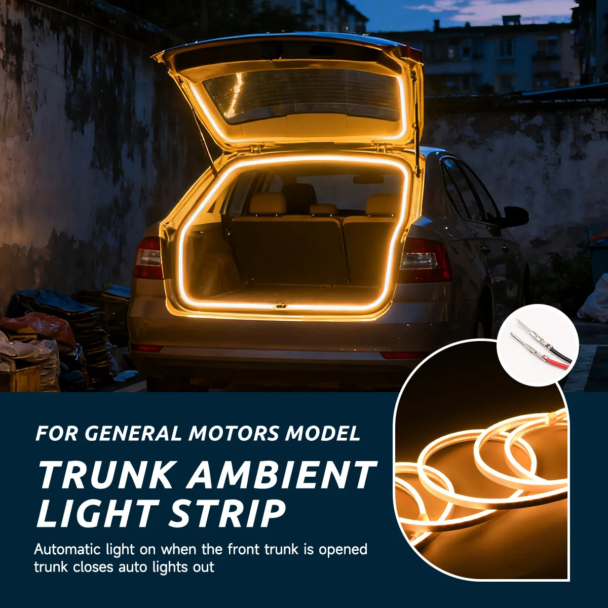 12V LED Rear Trunk Brighten Light Strip White 2M/4M Modified Lighting Waterproof Flexible Light Car Atmosphere Lamp image 3